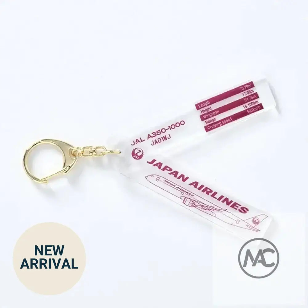 JAL 日本航空 Airbus A350-1000 亞加力膠鑰匙扣(紅色)|Japan Airlines Acrylic Keychain – Red - Man‘s Aviation Collectibles (HK)