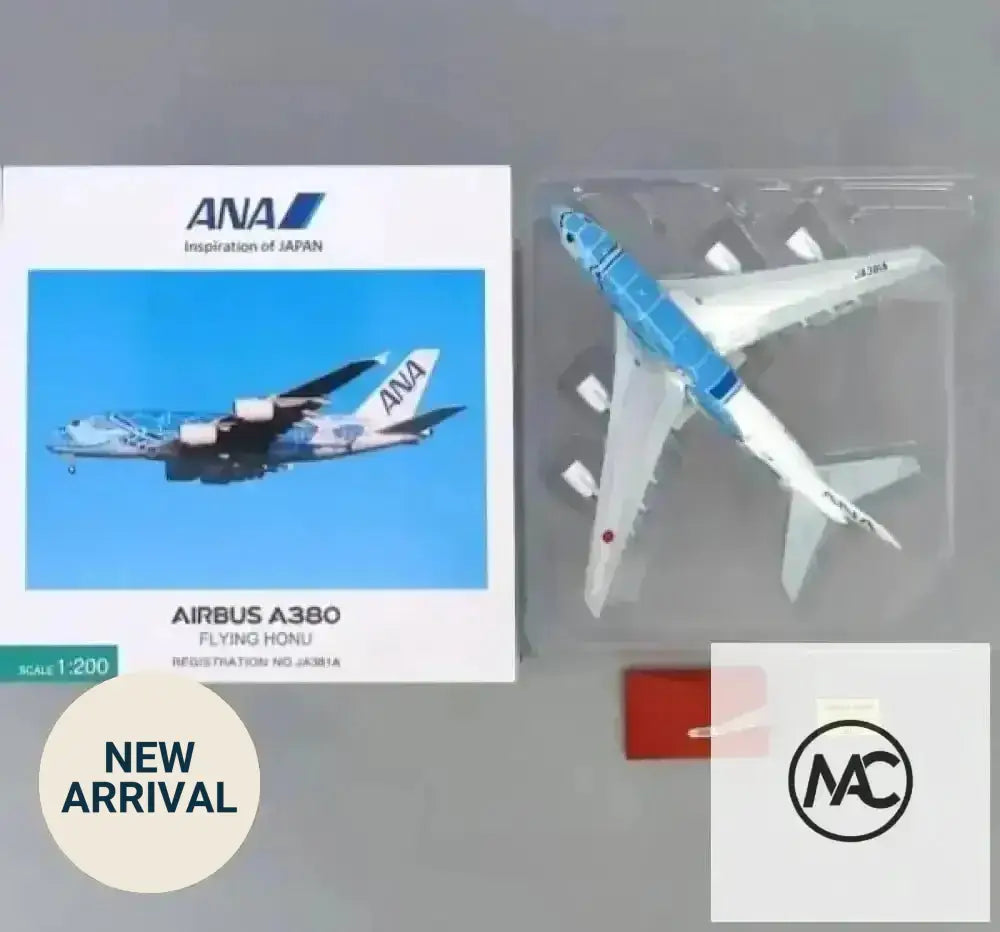 ANA | A380-800 FLYING HONU 海龜藍 1:200 JA381A | ANA Blue Sea Turtle Special Livery Diecast Model NH20232 - Man‘s Aviation Collectibles (HK)