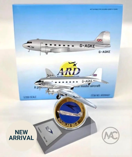 ARD Models 1:200 英國海外航空 BOAC Douglas DC-3 G-AGKE｜ARDBA87 - 1:200 Die-cast Model Aircraft