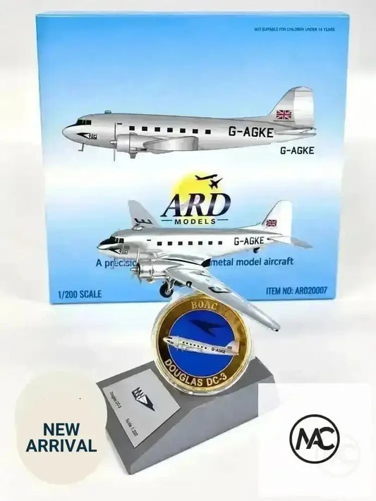 ARD Models 1:200 英國海外航空 BOAC Douglas DC-3 G-AGKE｜ARDBA87 - Man‘s Aviation Collectibles (HK)