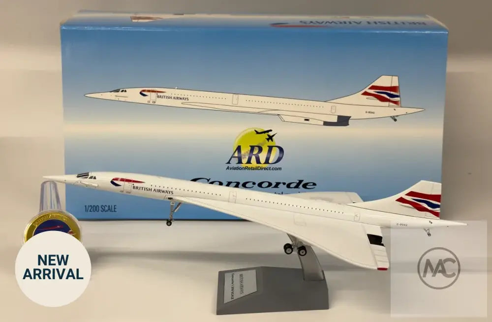 BA | ARD Models 1:200 Concorde 214 G-BOAG Chatham Union Flag Livery - Diecast Aircraft Model