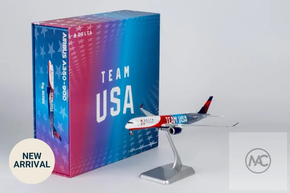 DL | NG Models 1:400 | Airbus A350-900 Delta Air Lines TEAM USA #3 (Luxurious Packaging) (with stand) - Aviation Model