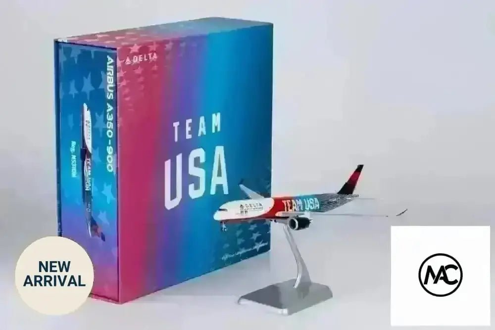 DL | 達美航空 Delta Air Lines Airbus A350-900 TEAM USA #3 1:400 | Olympic Special Livery Diecast Model (with stand) - Man‘s Aviation Collectibles (HK)