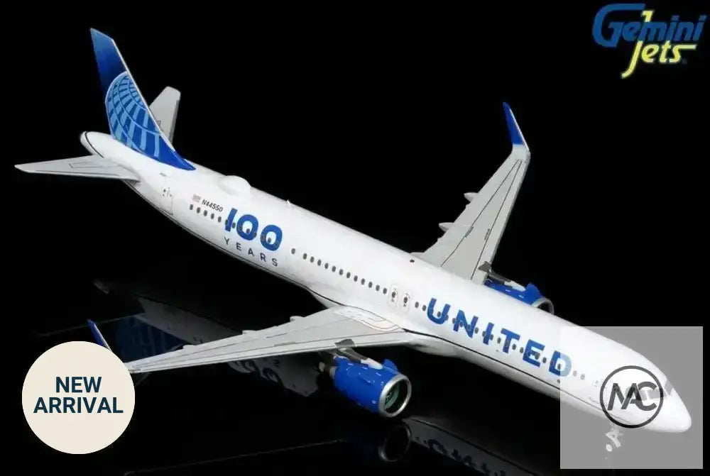 Gemini200 United Airlines 聯合航空 Airbus A321neo N44550「100 Years 百周年」1:200 合金模型 G2UAL1524 - Man‘s Aviation Collectibles (HK)