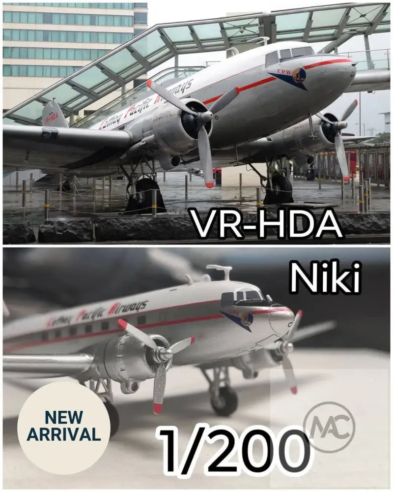 國泰航空 Cathay Pacific Douglas DC-3 ‘Niki’ VR-HDA｜SC MODELS 1:200 - 航空模型 Aircraft Model