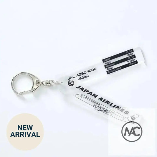 JAL 日本航空 Airbus A350-1000 亞加力膠鑰匙扣（黑色）｜Japan Airlines Acrylic Keychain – Black - Man‘s Aviation Collectibles (HK)