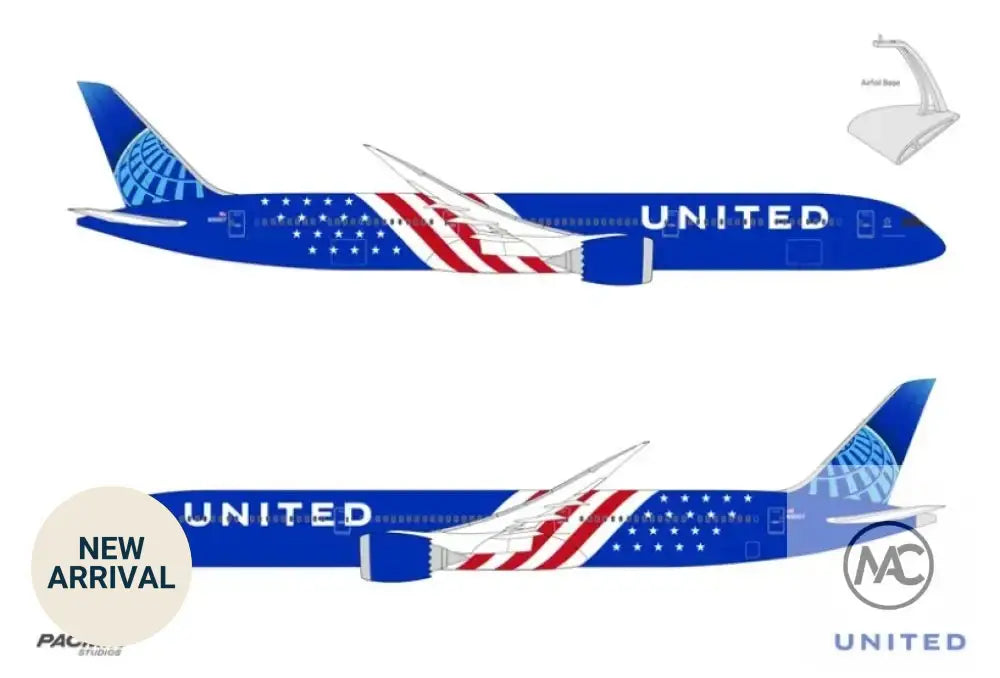 Pacmin Studios United Airlines "Stars and Stripes" Boeing 787-10 1/100 Scale Model - Man‘s Aviation Collectibles (HK)