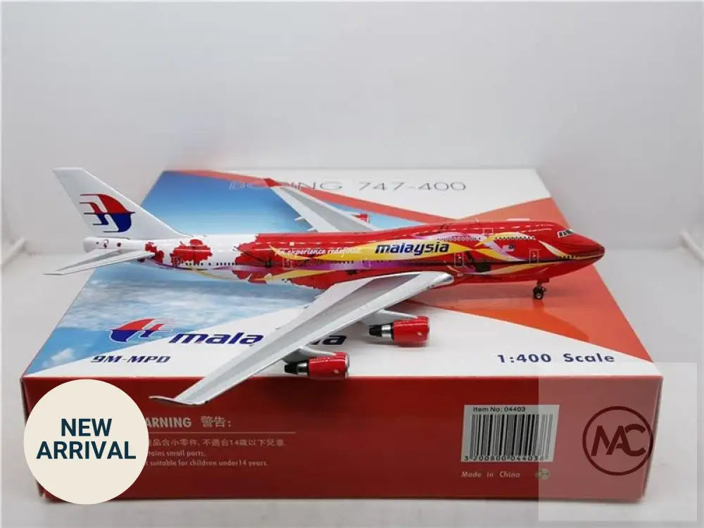 Phoenix 1:400 馬來西亞航空 Boeing 747-400 木槿花彩繪 9M-MPD (PH04403) | Malaysia Airlines Hibiscus Livery