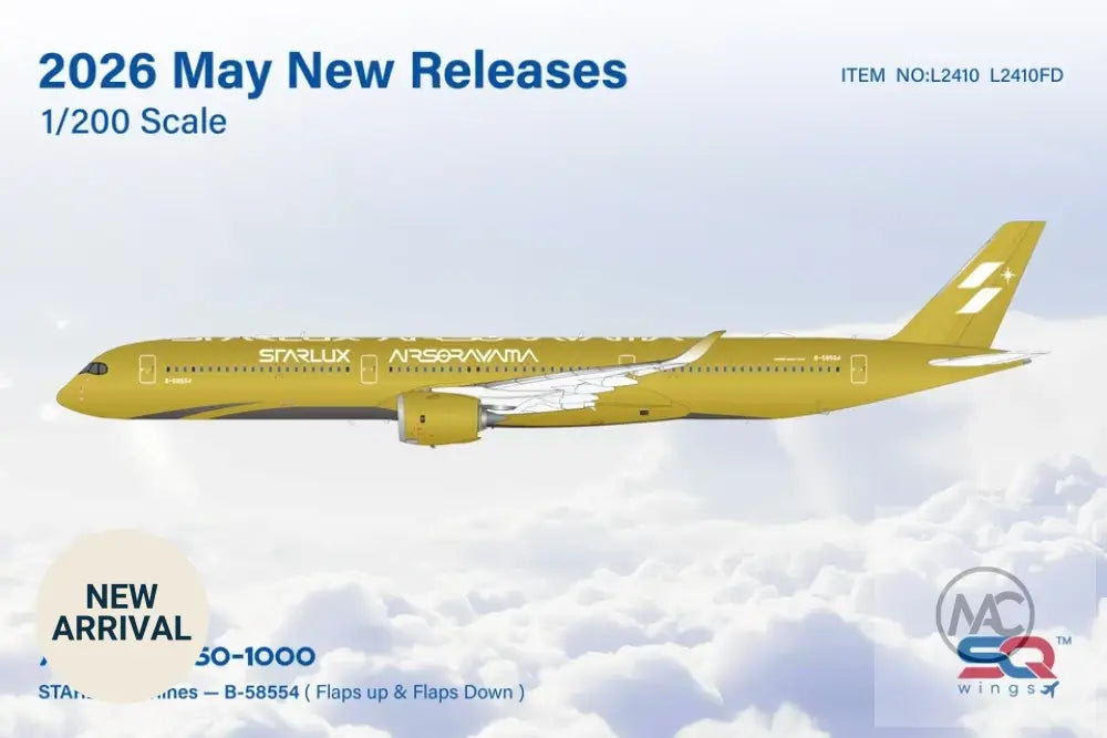 SQ Wings 1:200 星宇航空 STARLUX Airbus A350-1000 B-58554「Airsorayama Gold」 - 航空模型 Aircraft Model