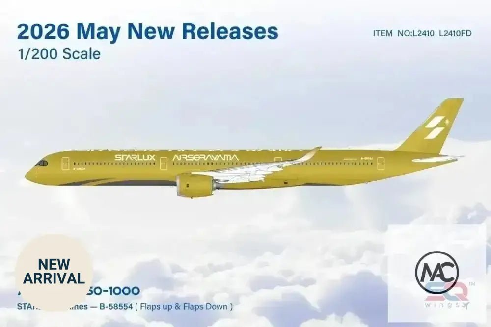 SQ Wings 1:200 星宇航空 STARLUX Airbus A350-1000 B-58554「Airsorayama Gold」 - Man‘s Aviation Collectibles (HK)