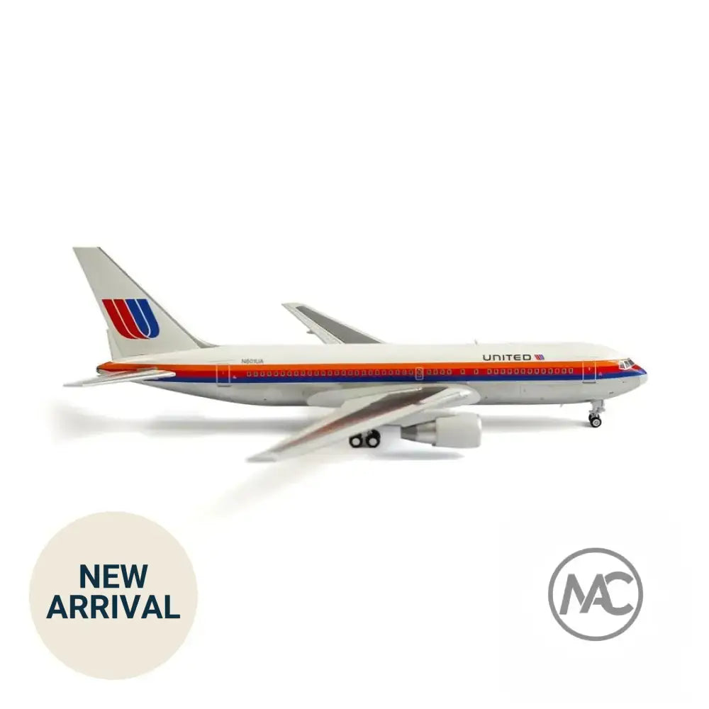UA | 聯合航空 United Airlines Boeing 767-200ER 1:400 N601UA | Saul Bass Pre-delivery 合金模型 (V1:400 400006) - Man‘s Aviation Collectibles (HK)