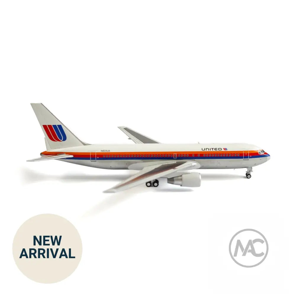 UA | 聯合航空 United Airlines Boeing 767-200ER 1:400 N601UA | Saul Bass Pre-delivery 合金模型 (V1:400 400006)