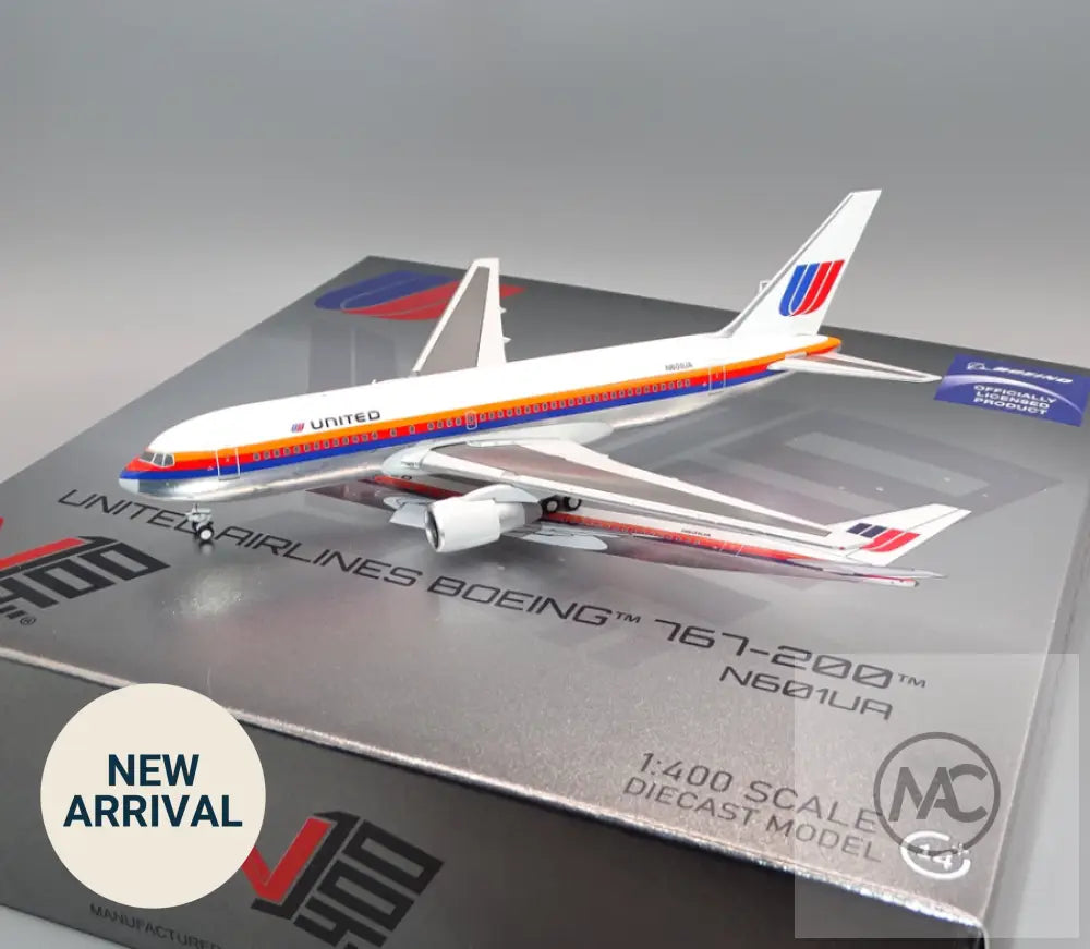 UA | 聯合航空 United Airlines Boeing 767-200ER 1:400 N601UA | Saul Bass Pre-delivery 合金模型 (V1:400 400006)